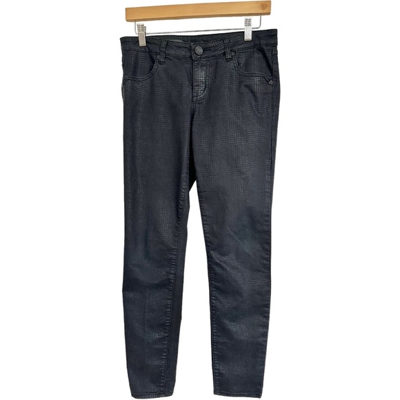Kut from the Kloth Diana Skinny Black Subtle Herringbone Pattern Jeans Size 6 - Picture 10 of 10